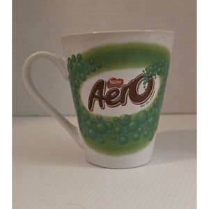 Nestlé Aero Chocolate Mug Green Bubble Design Ceramic Coffee Cup Preowned
